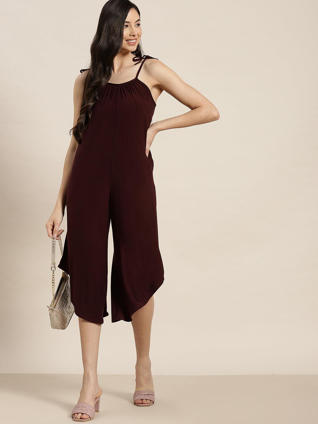 Qurvii Wine Jumpsuit - Qurvii India