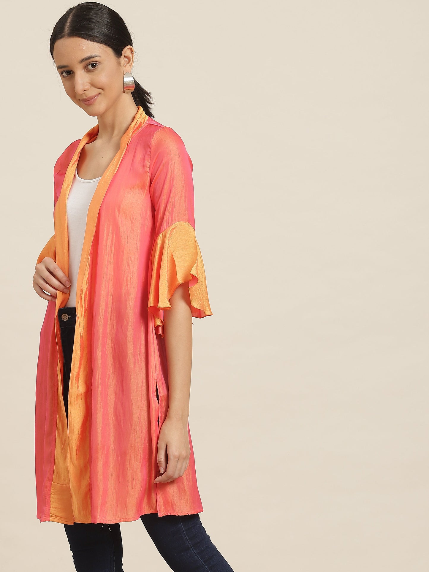 orange silky shrugs