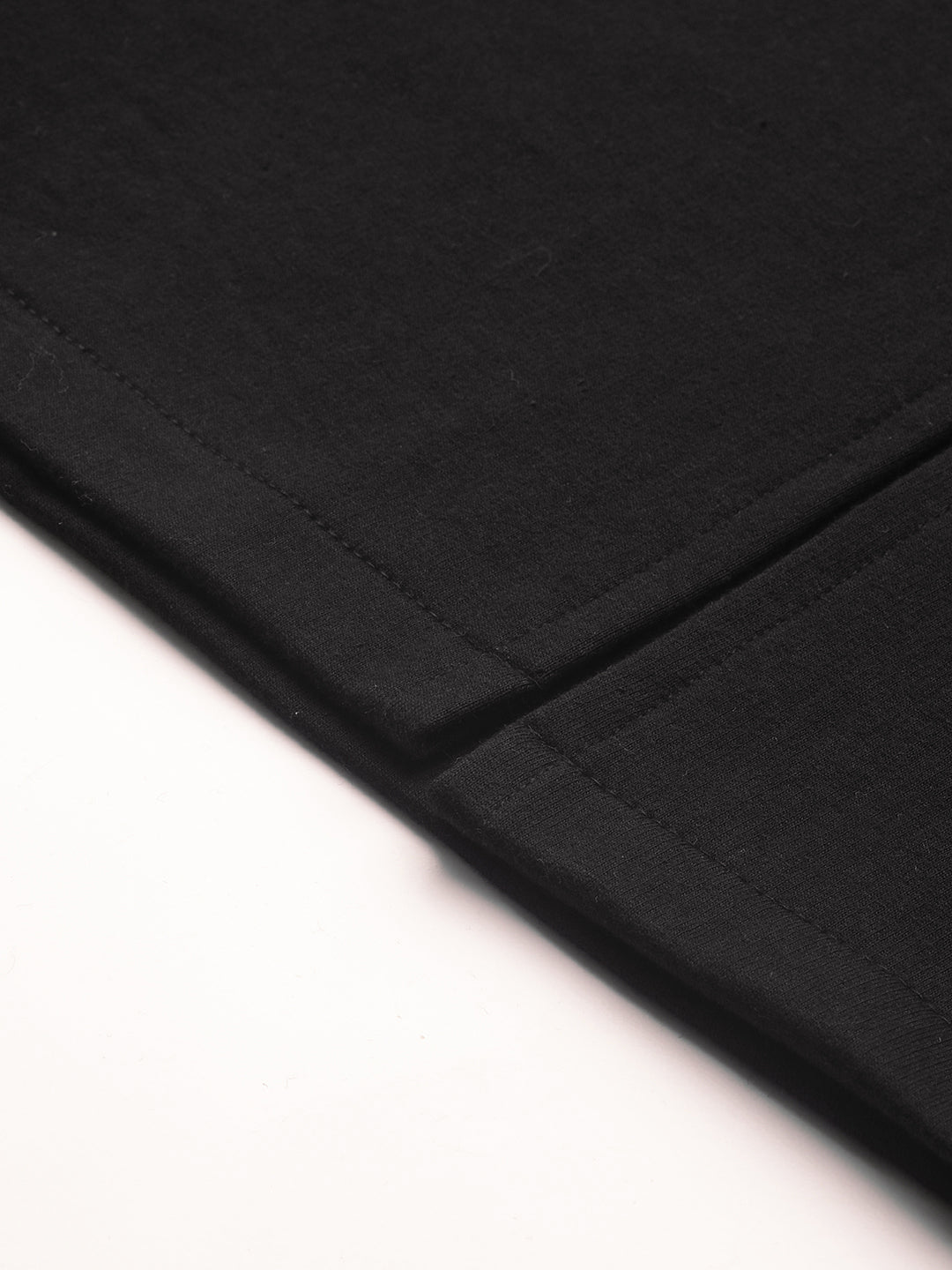 Solid Dark Black Slim Fit Fleece Skirt