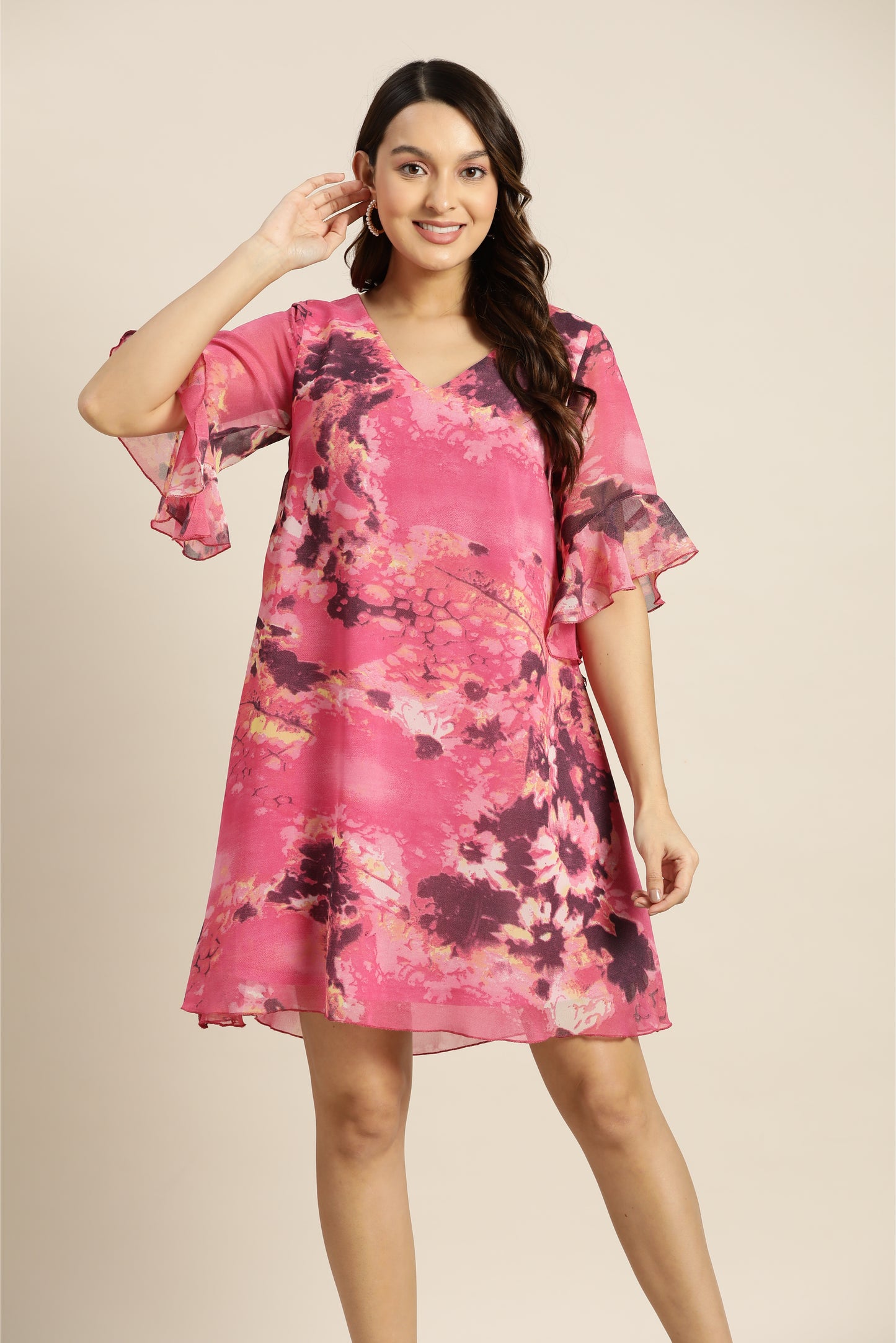 Pink A-line dress