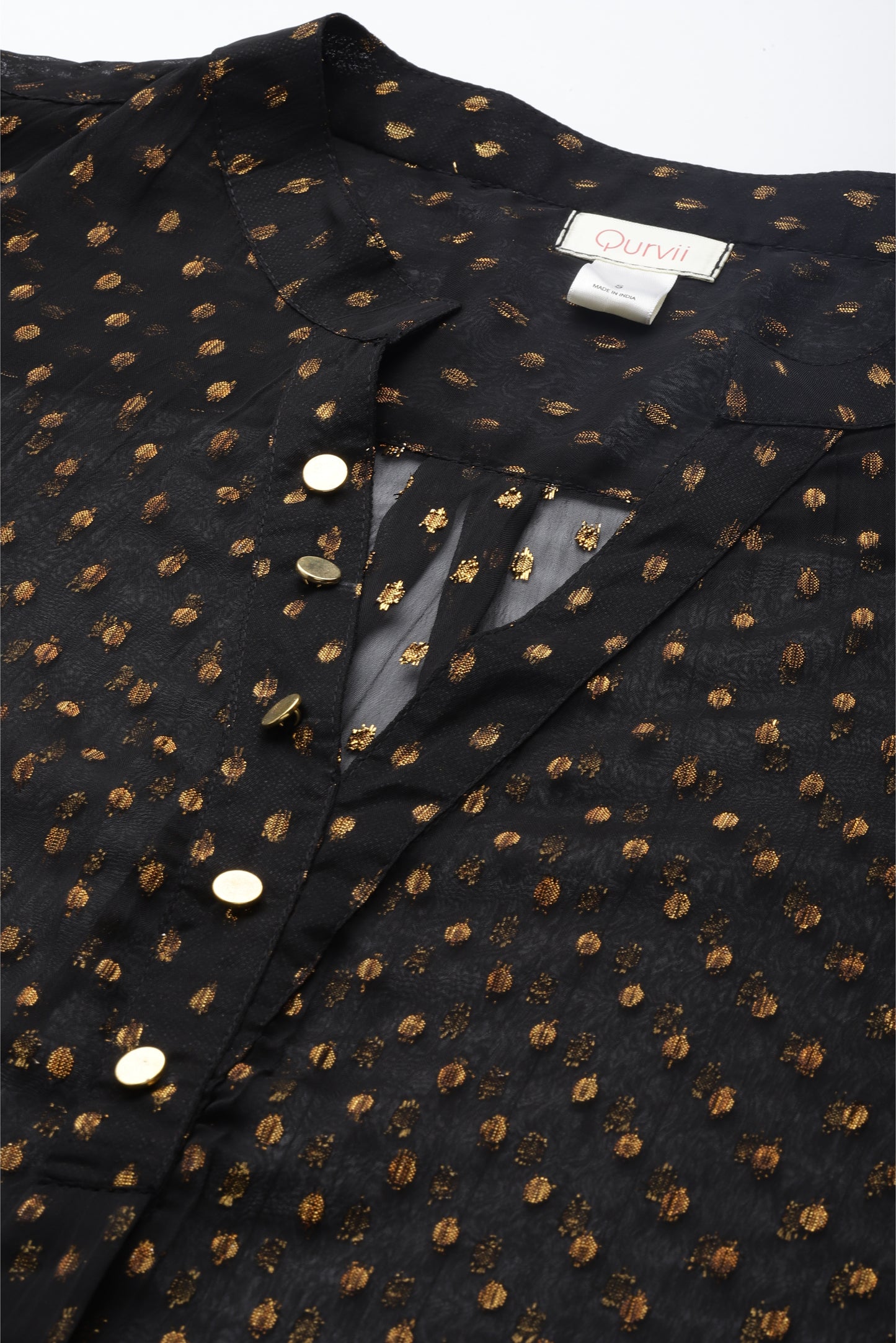 Black gold swiss dot shirt