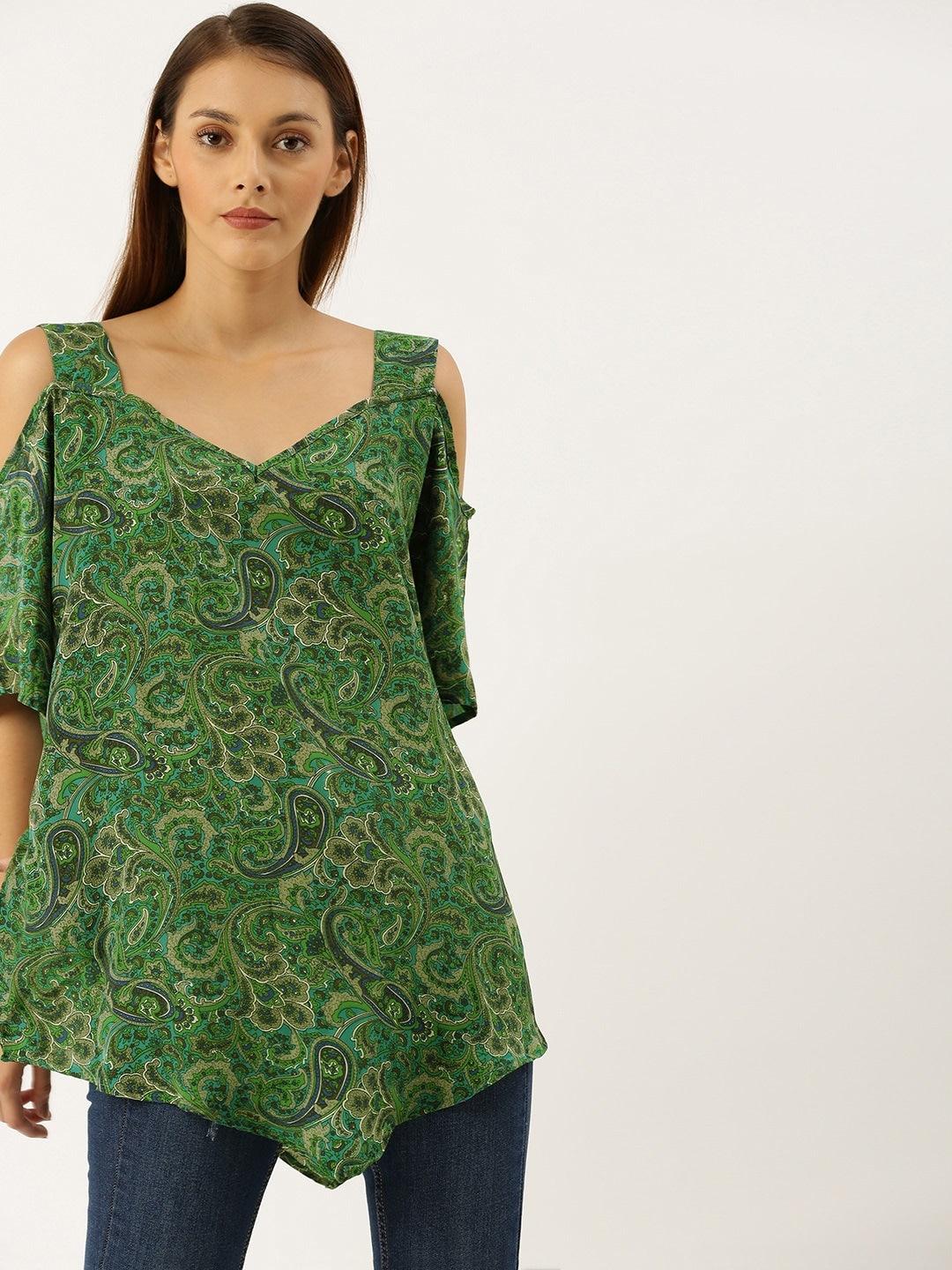 Qurvii Cold Shoulder Crepe Top - Qurvii India