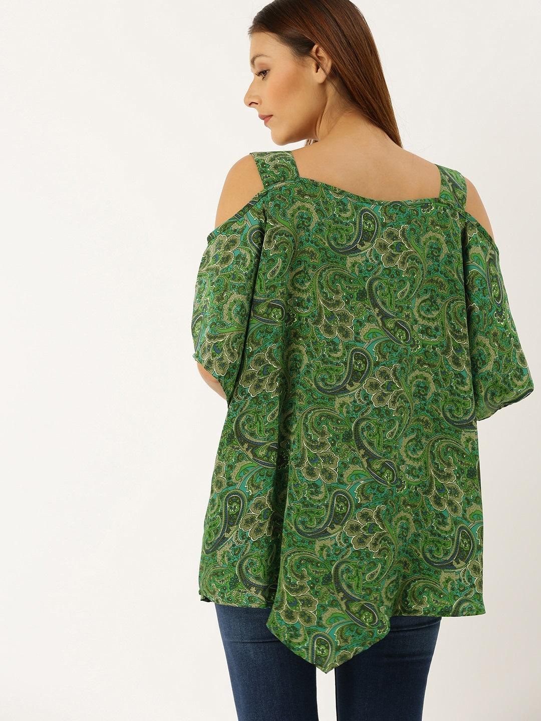 Qurvii Cold Shoulder Crepe Top - Qurvii India