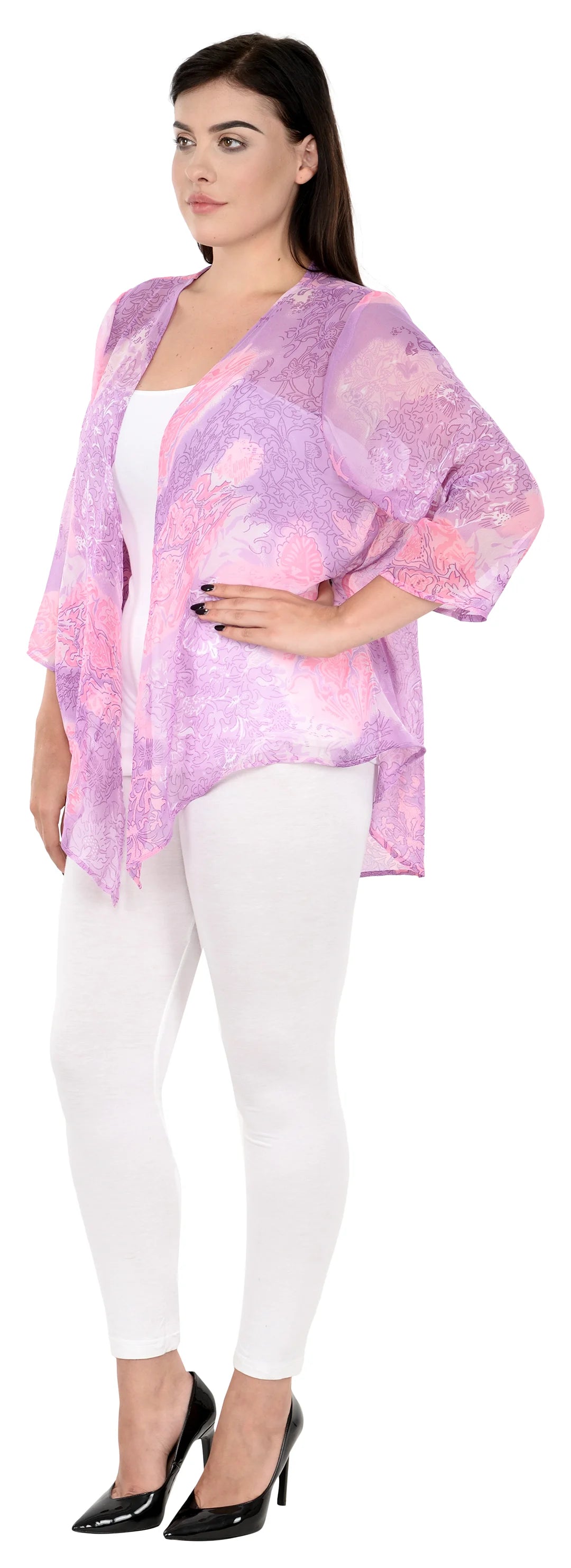 Qurvii Watercolor Front Drape Shrug