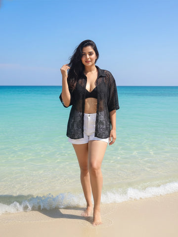 Black Crochet Shirt