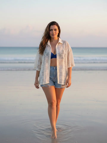 White Crochet Shirt