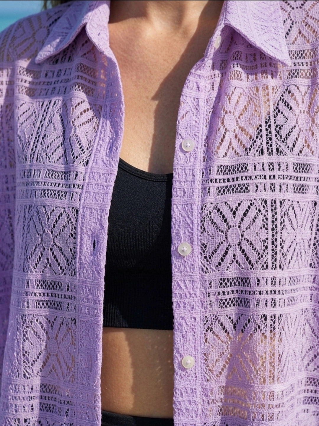 Lavender crochet shirt