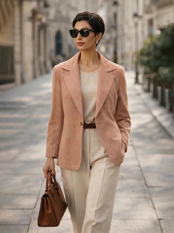 Rust brown linen blazer