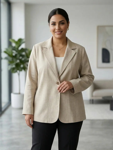 Beige linen blazer
