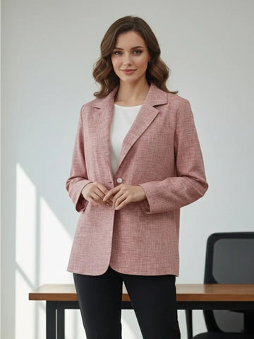 Red linen blazer