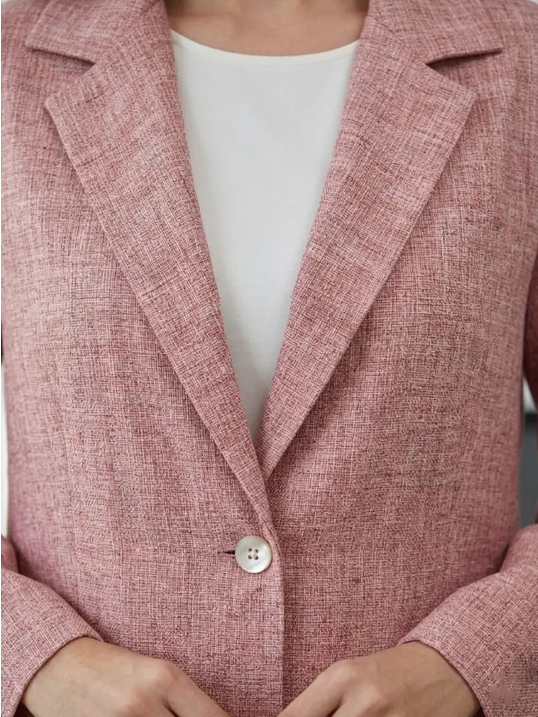 Red linen blazer