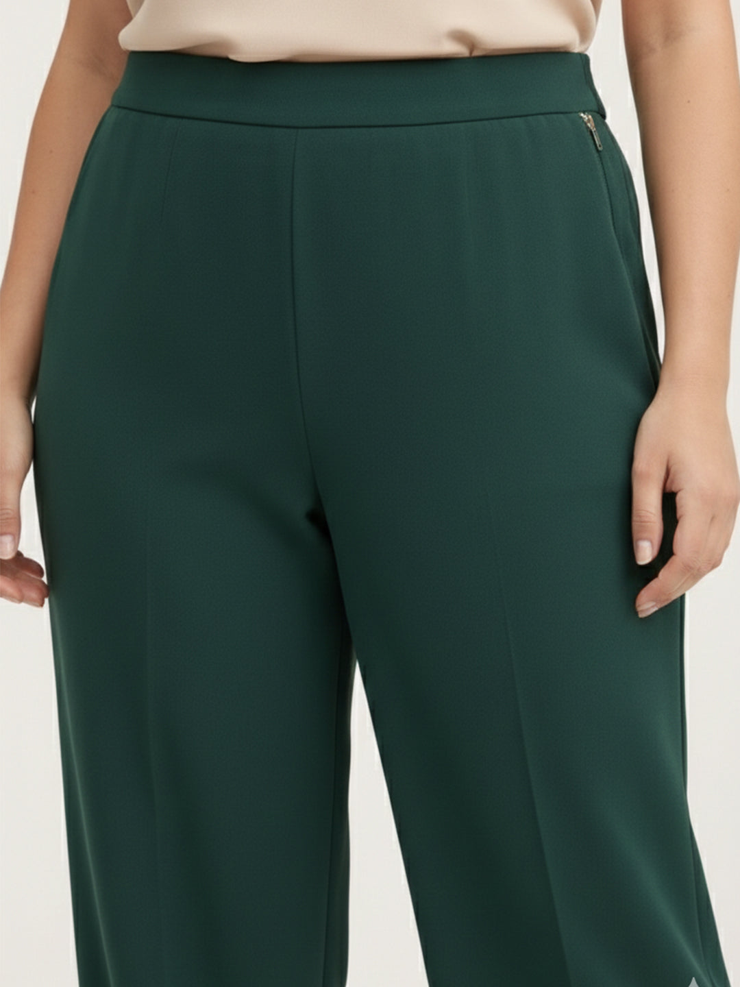Women Relaxed Straight Fit High Rise Trousers