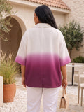 burgundy crepe shirt — close-up detail