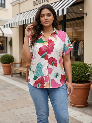 Abstract floral print shirt
