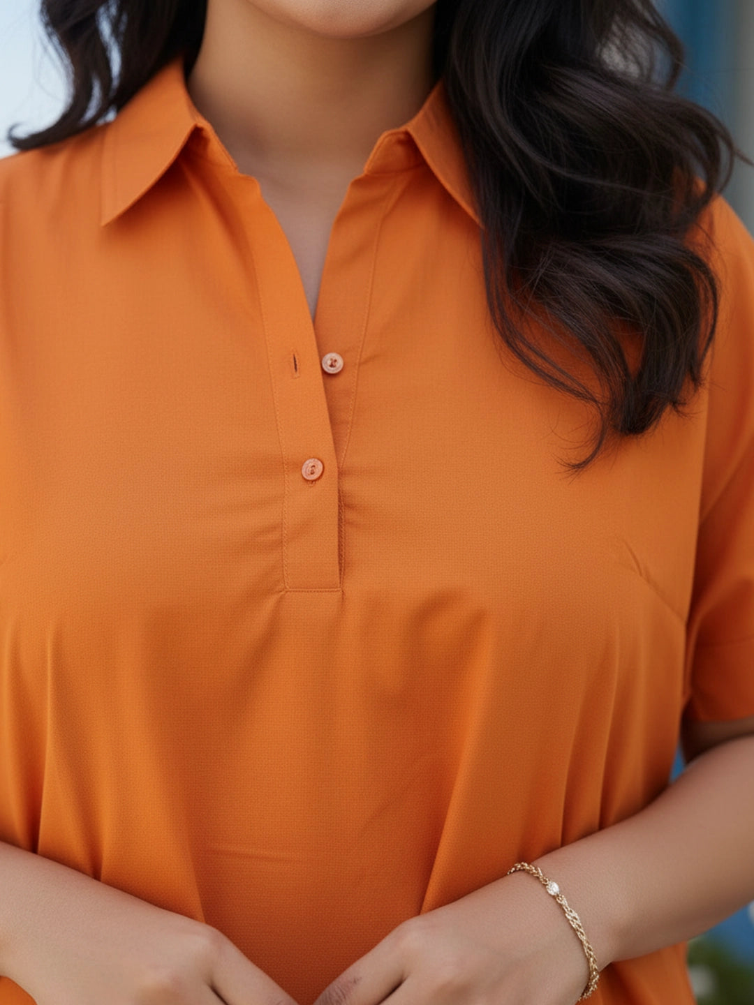 Rust orange oversize dress