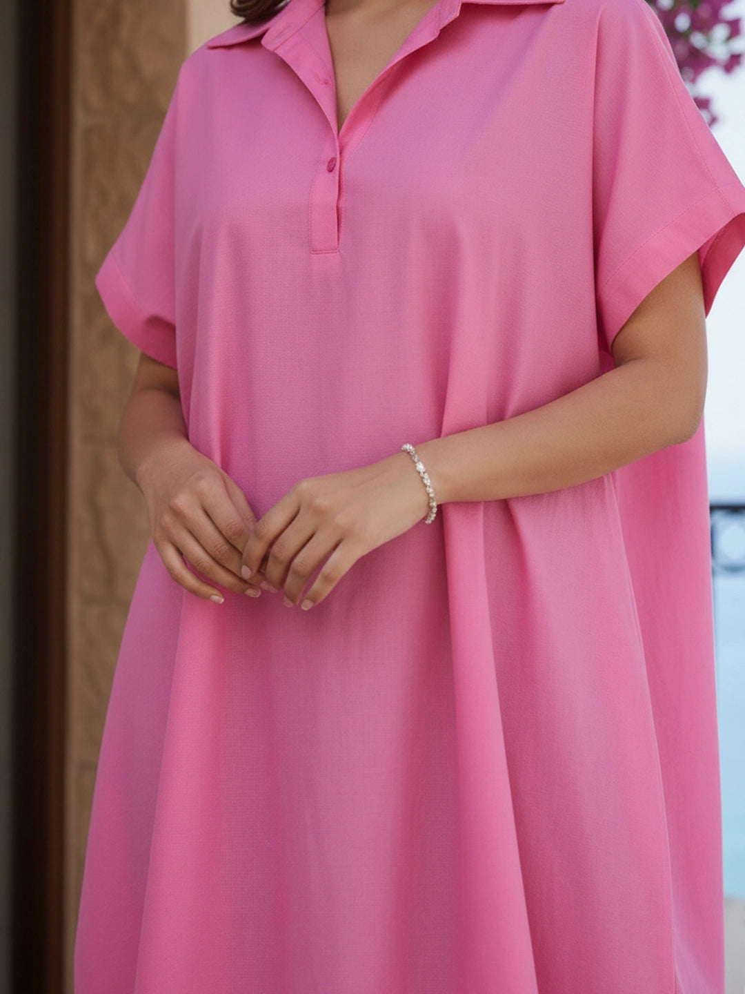 Pink oversize dress