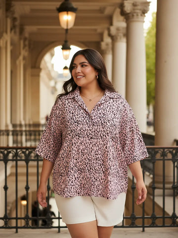 Pink leopard print shirt
