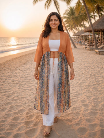 Georgette printed shrug