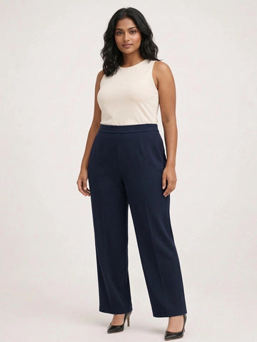 Navy Lycra Formal Pant