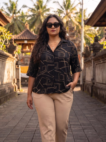 Black embroidered shirt