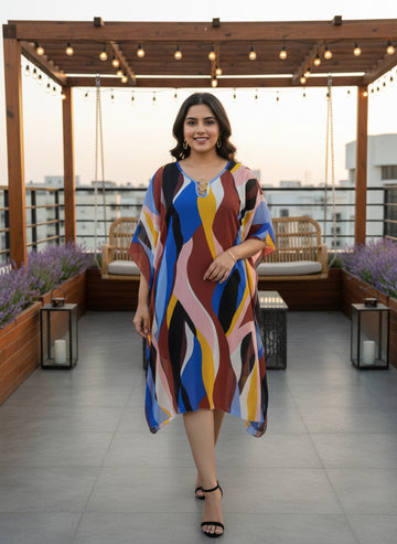 Abstract print kaftan