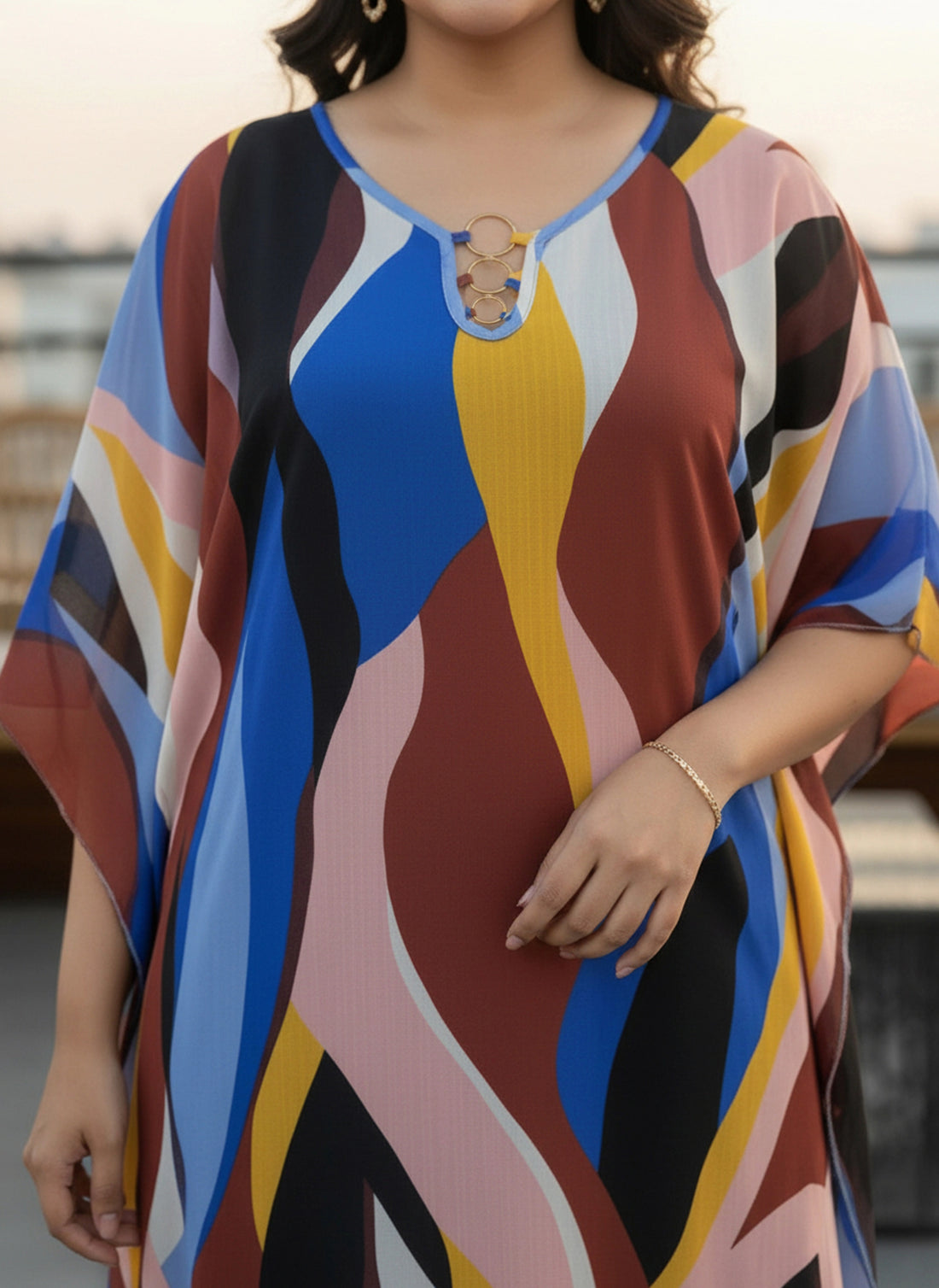 Abstract print kaftan