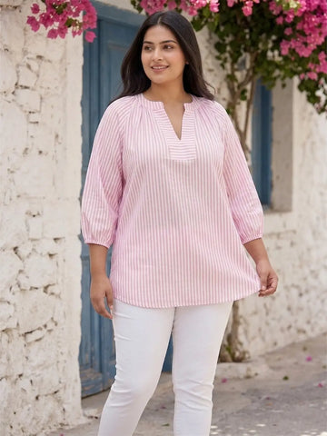 Light pink stripe cotton top