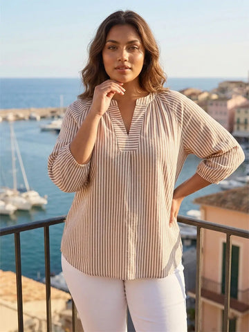 Brown stripe cotton top