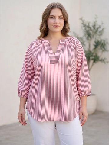 Red and white stripe cotton top
