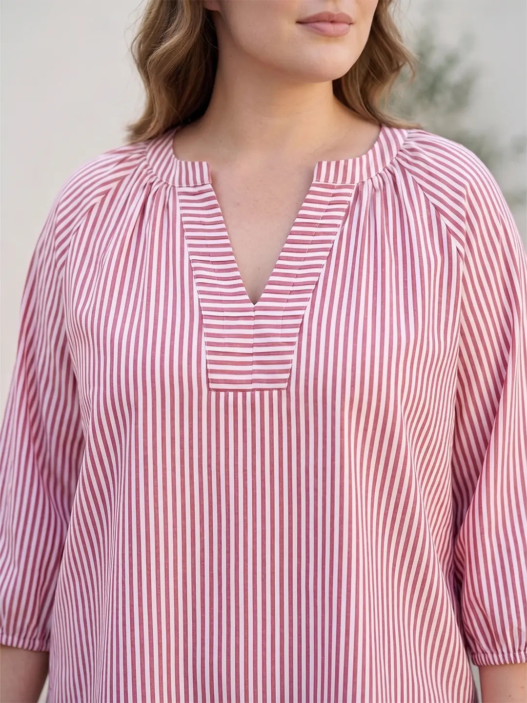 Red and white stripe cotton top