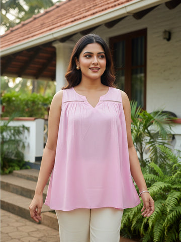 Pink top with lace detailing