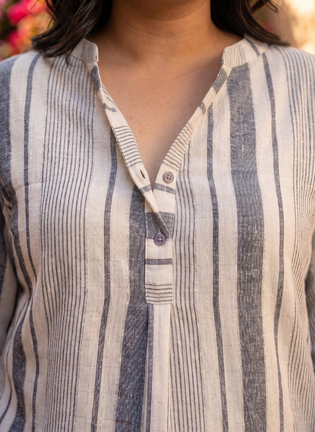 Grey stripe cotton shirt