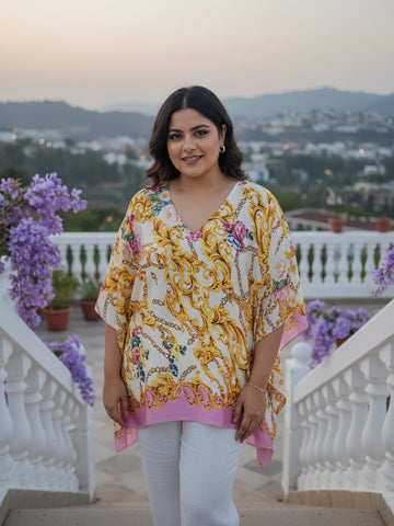 Chain print short kaftan