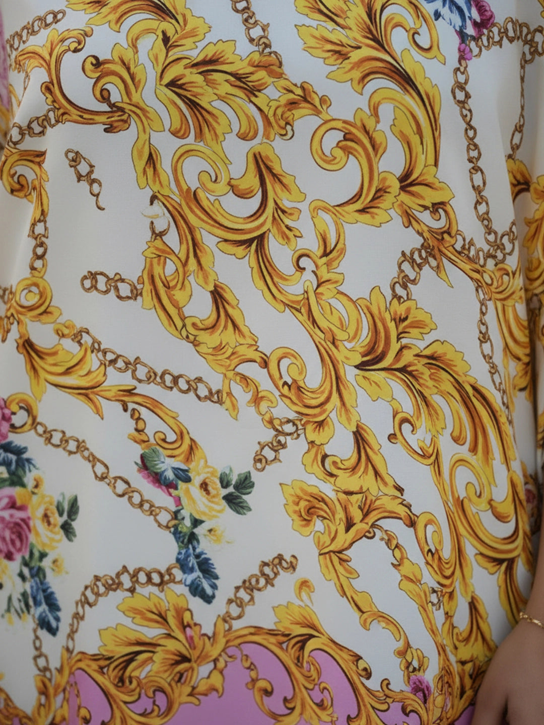 Chain print short kaftan