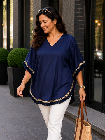 V Neck Rayon Lace embelished Kaftan