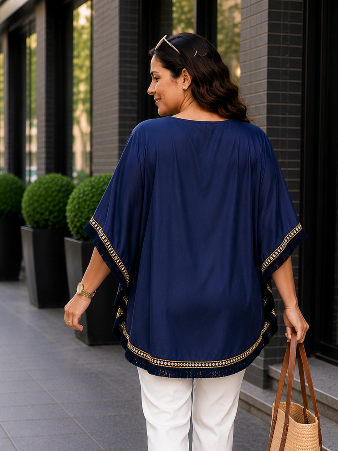 V Neck Rayon Lace embelished Kaftan