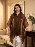 brown fendi organza kaftan for women in sizes XXS to 5XL
