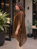 brown fendi organza kaftan — back view
