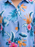 blue; orange 3 crepe shirt — side view