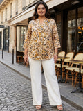 beige paisley satin shirt — styled look