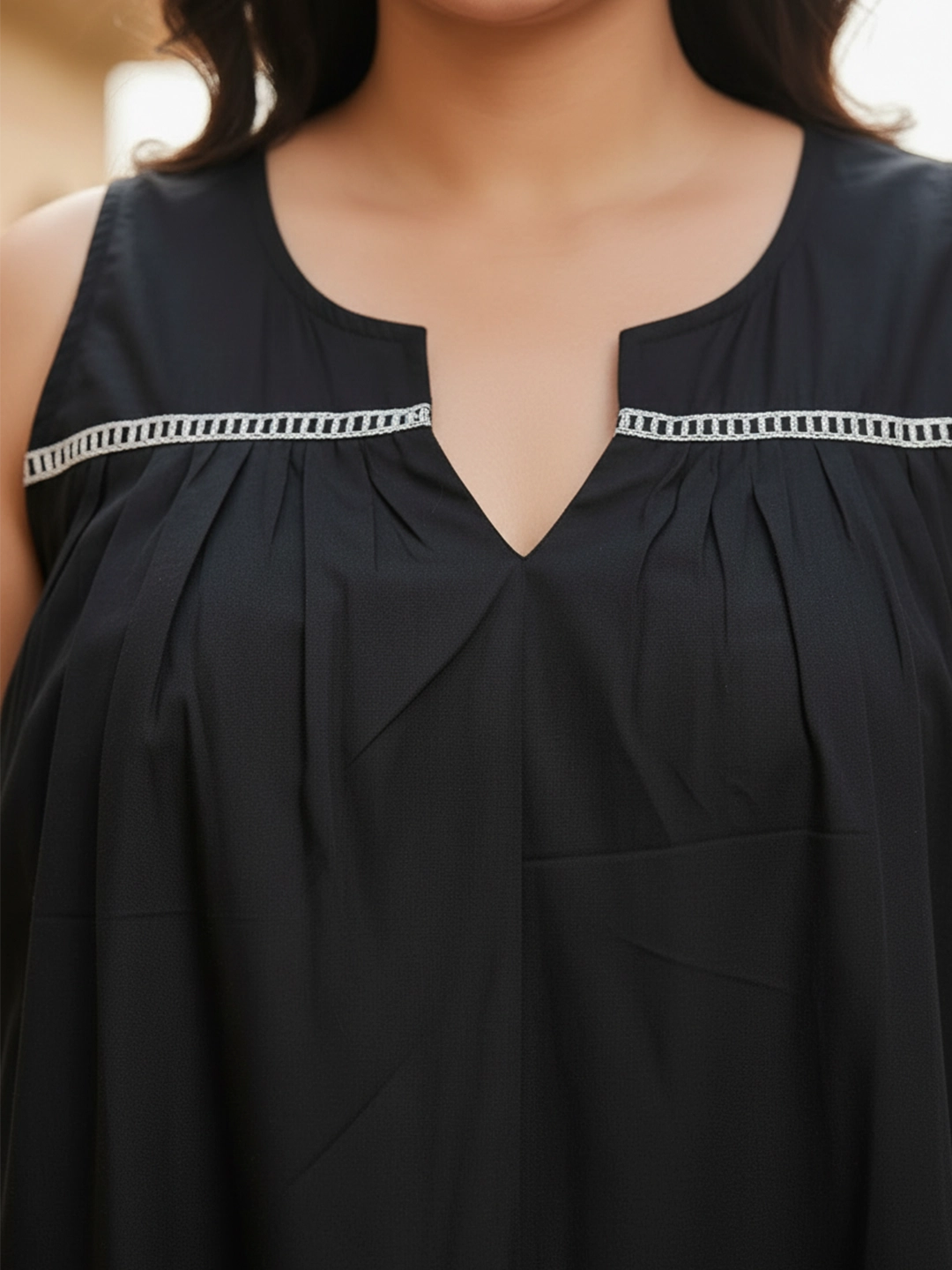 black rayon top — side view