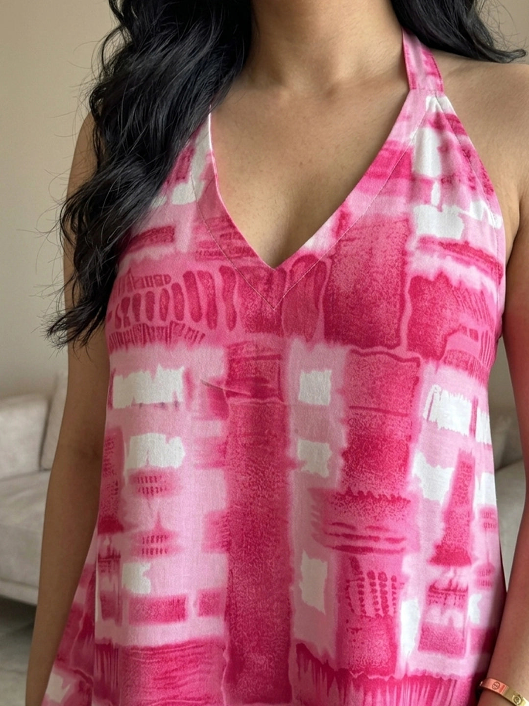 Tie dye halter neck top