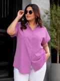 mauve poplin shirt for women in sizes XXS to 5XL