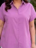 mauve poplin shirt — side view