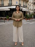 olive cotton shirt — styled look