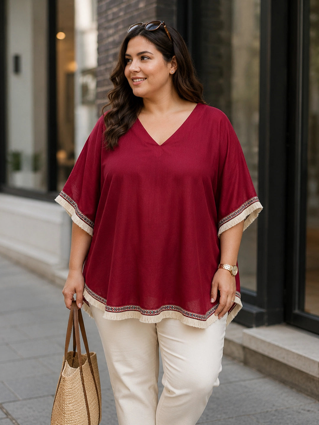 maroon 3 rayon kaftan for women in sizes XXS to 5XL