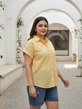 yellow 3 cotton shirt — back view