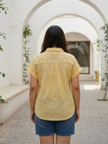 yellow 3 cotton shirt — close-up detail