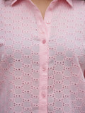 pink 3 cotton shirt — side view