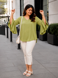 green 3 moss crepe top — styled look